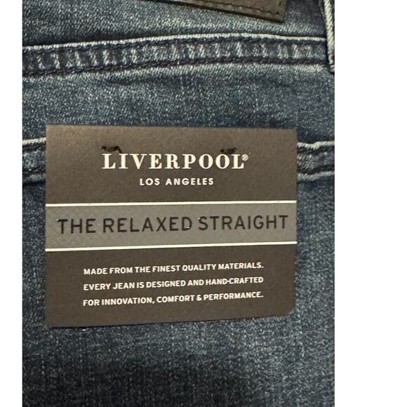 NEW Liverpool Men's Relaxed Straight Jeans 29x34 Medium Wash Blue Denim‎ NWT - Picture 3 of 6
